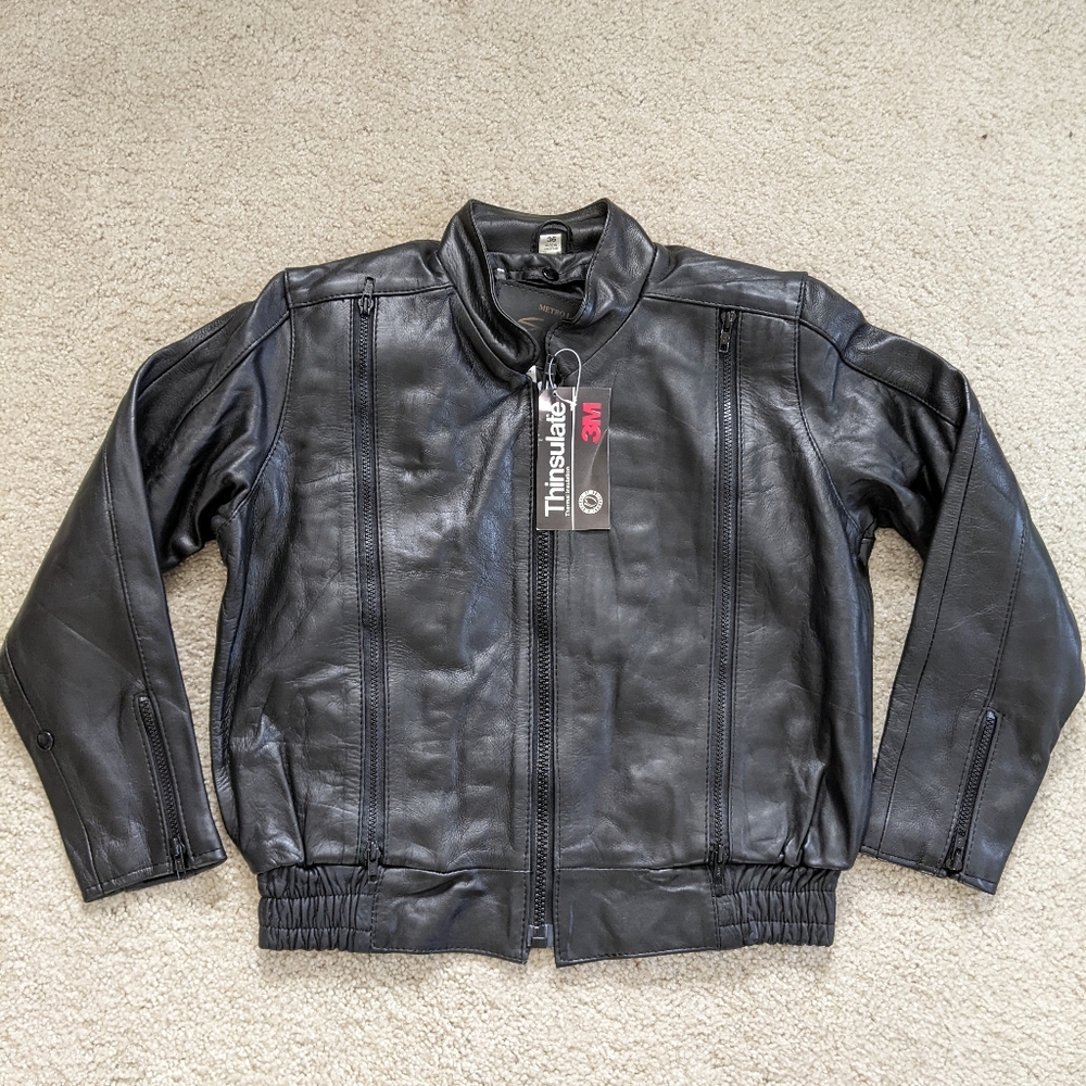 Superior Metro 1 Leather Motorcycle / Bike Riding Bomber Jacket - Men's Size 36